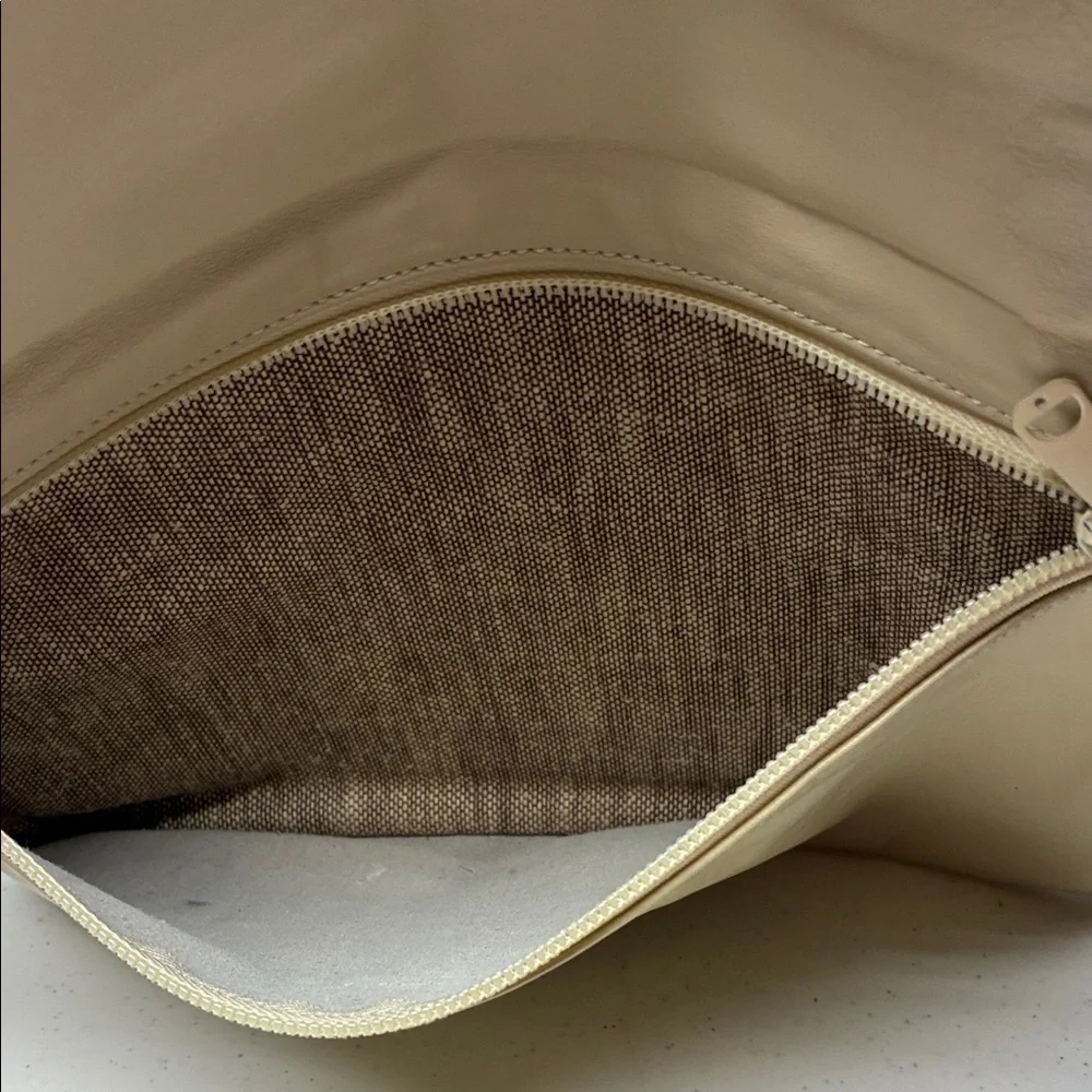 Cream Leather Clutch